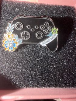 Game Over Floral Controller Enamel Pin