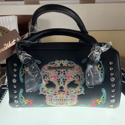 Montana West Sugar Skull Crossbody Handbag
