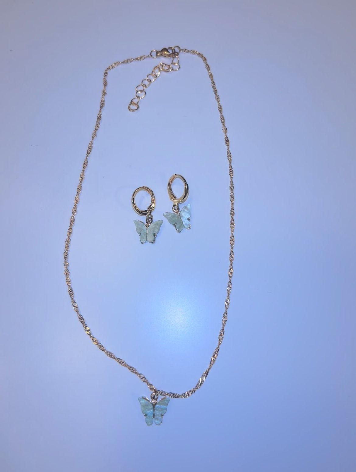 Butterfly Necklace And Earrings Set