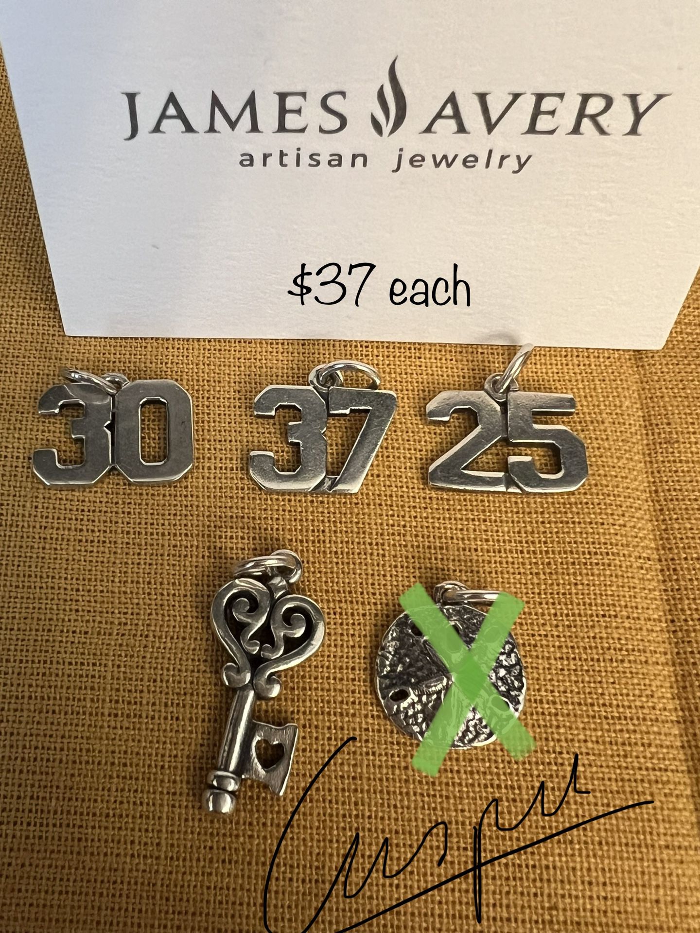 James Avery Charms $37 Each 