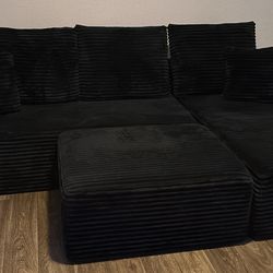Boneless couch with ottoman