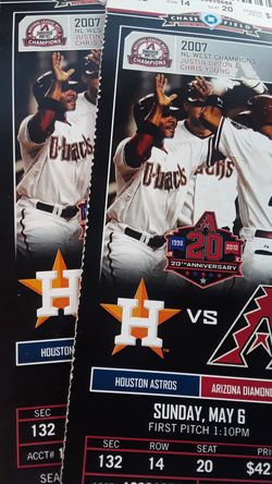 Two great seats off third base. 14 rows from the grass. $35 ea