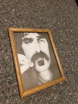 vintage black and white poster of musician Frank Zappa