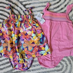 9-12 Mo Romper Set Baby Girls BNWT 