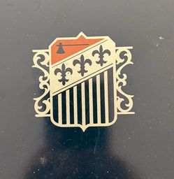 Set of 8 Vintage Metal Trays with Heraldic Crest