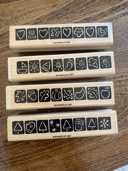 Seasons Wood Mounted Rubber Stamp Set