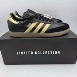 Adidas Samba Messi Black/Gold Sneaker Mens Size 7.5