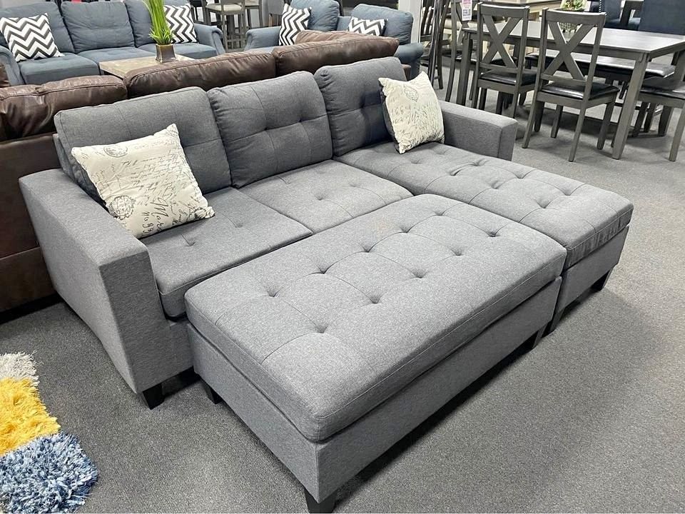 Fair Price Brand New ❤️🔥 $10 Down Payment Finance ❤️🔥Mccafferty 2 Piece Sectional With Pull-Out Bed and Right Chaise Hidden Storage