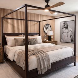  Crate & Barrel King Canopy Bed – Excellent Condition 