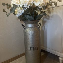 Tall Rae Dunn Vase With Flowers 🌺 