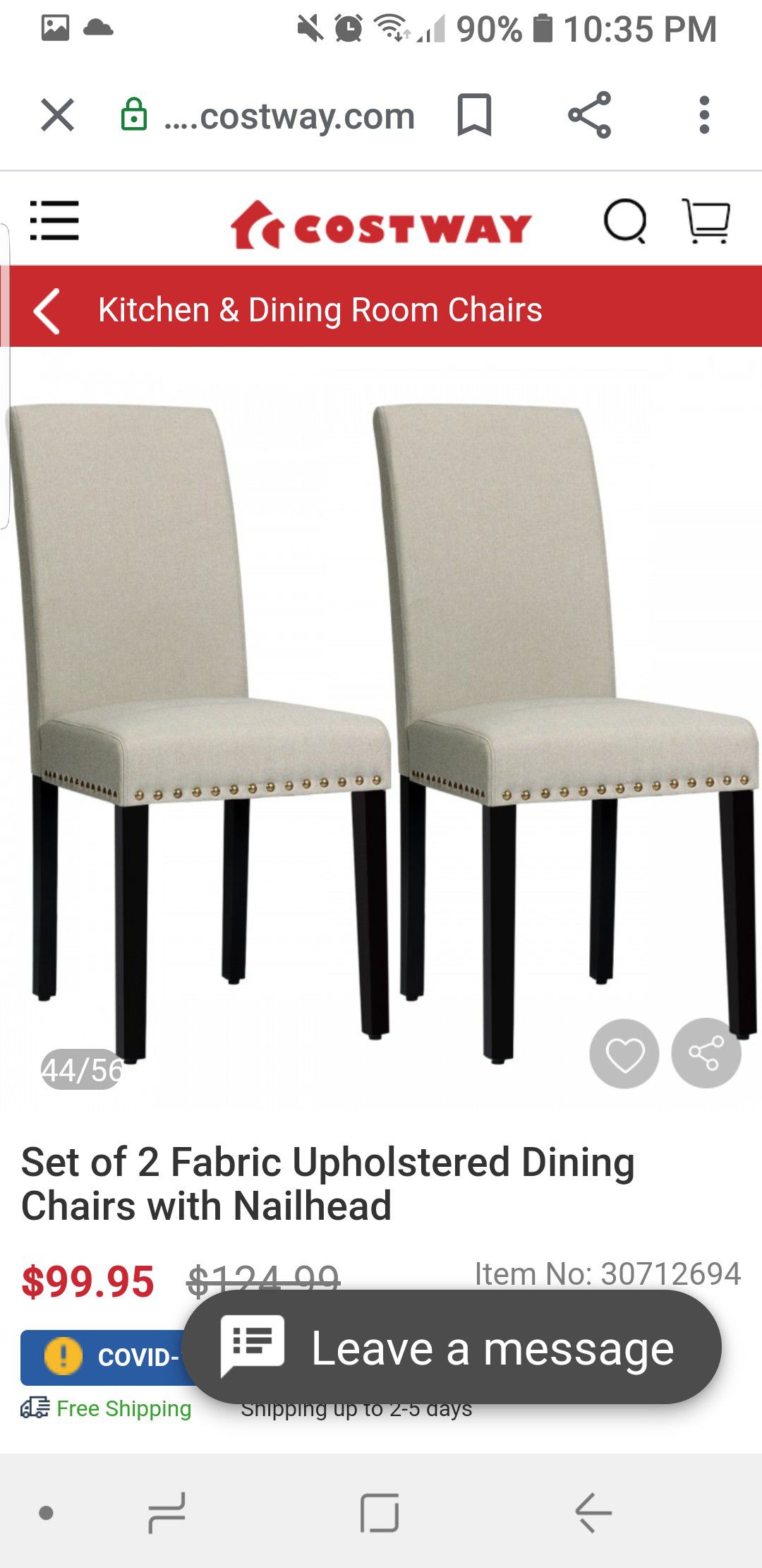 Tufted chair with nailheads
