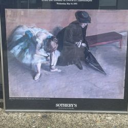 Waiting By Edgar Degas Vintage Fine Art Poster