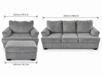 Ashley Store - Gray Sofa, Armchair, and Ottoman Set