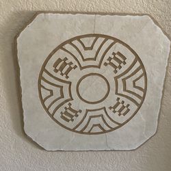 Porcelain sand, blasted wall hanging