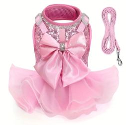 Beautiful Pet Sequin Pet Dress Harness And Leash Set