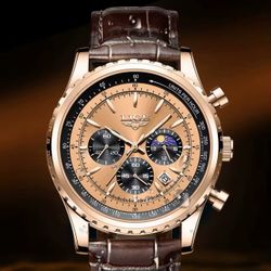  Men's Quartz Watch Multifunctional Chronograph Sports Waterproof Watch Men