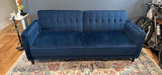 Convertible Sleeper Sofa – Navy Blue