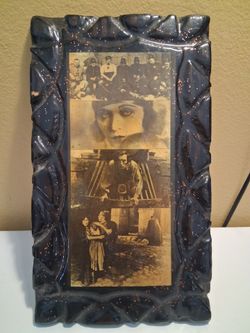 Vintage Silent Film Collage Resin Frame Art