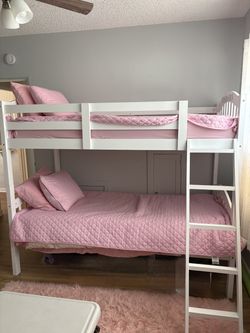 Wayfair White bunk beds with mattresses