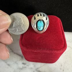 Vintage 925 Sterling Silver, W/ Natural Turquoise Stone , Tie Tack,  Hallmarked 