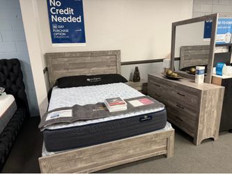 4PC Gray Queen Bedroom set