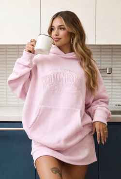 YoungLA Pink Layover Hoodie Size Small NEW