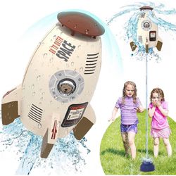 Brandnew Kids Rocket Sprinkler, Toddler Summer Outdoor Water Toys Water Sprinkler for Yard Lawns Backyard, Water Spray Toys Funny Gifts for Boys Girls