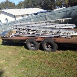 Great Heavy Duty 8x16 Flat Bed Trailer Pintle Hitch N Brakes Also 10k Lb  Axles Great For Hauling  Bobcats ,Backhoes,Tractor's Or Mud Buggies 