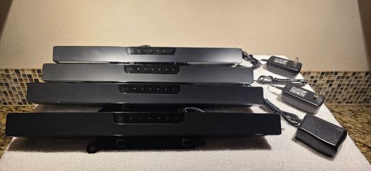 4 Dell AY511 Soundbar Speakers for Monitors w/ (3) 12V 2A AC Adapters