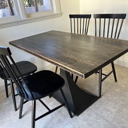 Rustic black breakfast table