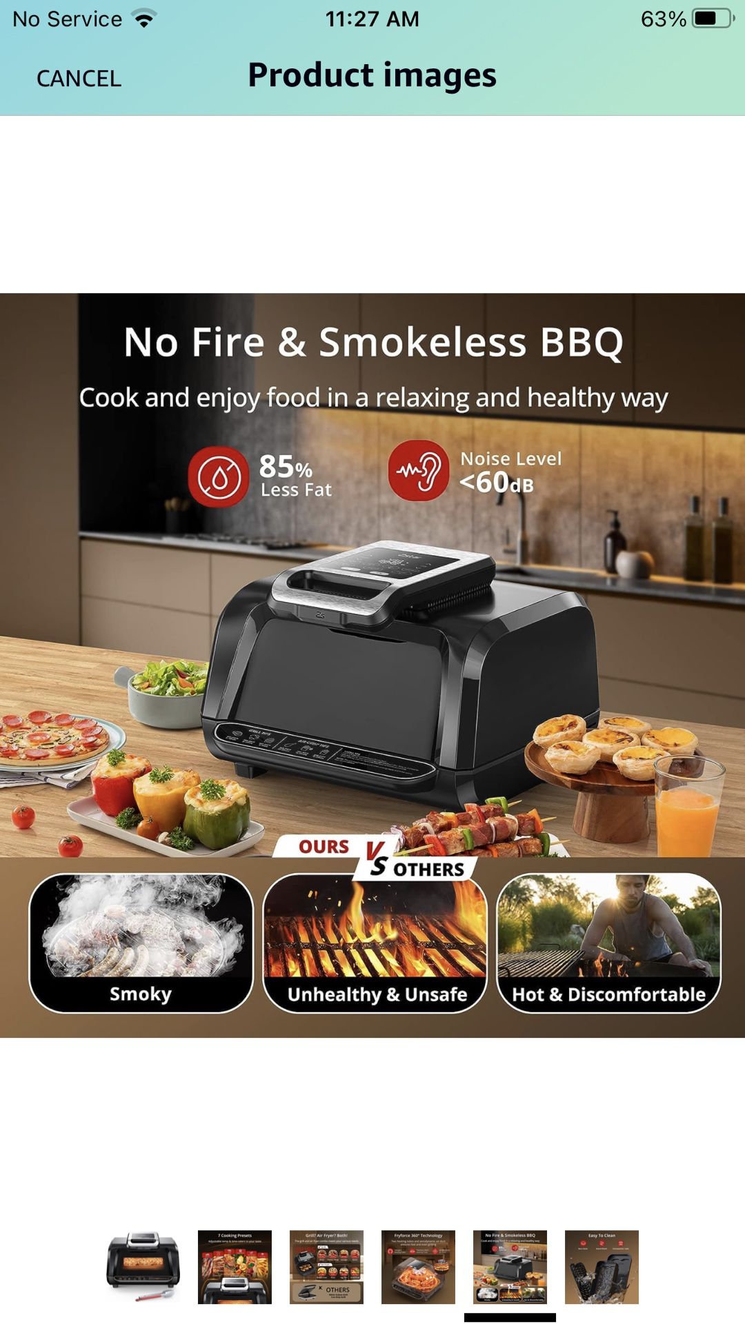 Zstar GZ01 - Indoor Grill Air Fryer Combo with See-Through Window, 4QT