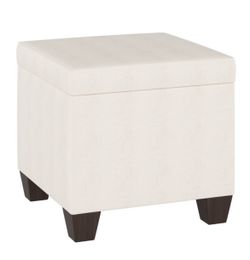 4 White Storage Ottomans