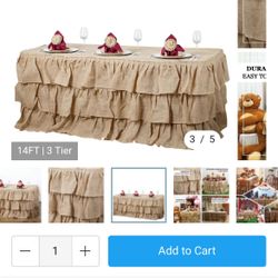 Burlap Tiered Table Skirt