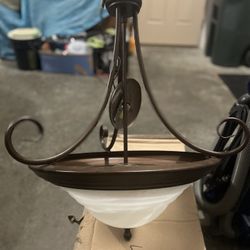 Elegant Bronze One Light Pendent Chandelier 