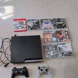 PS3 Two Controllers And 8 Games
