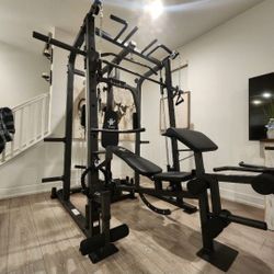 Vesta Smith Machine 1001 | Adj Bench W/ Leg Developer And Preacher Station |Gym Equipment | Fitness | Pulleys|🔴WEIGHTS AND BARBELL SOLD SEPARATELY 🔴