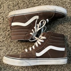 Vans brown and white shoes