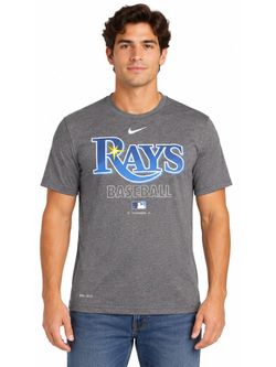 Nike Tampa Bay Rays MLB Dri-FIT Gray T-Shirt Men's Medium Baseball Tee