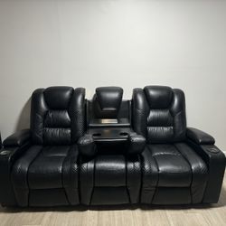 Black Leather Couch 