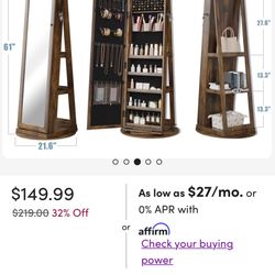 Chrisney 21.6'' Wide Jewelry Armoire with Mirror