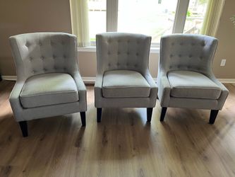 3 grey chairs