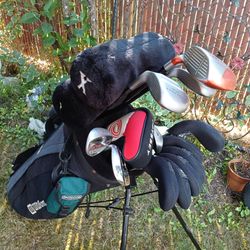 Mixed Golf Club Set with Wilson Stand Bag and Airline Bag