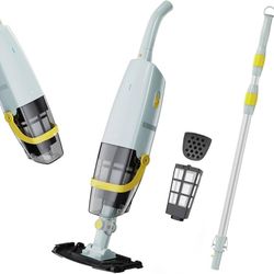 new Cordless Handheld Pool Vacuum, Rechargeable Pool Cleaner with Dual-Phase Debris Capture, 30W Powerful Suction, 60-Min Runtime, Ideal for Above Gro