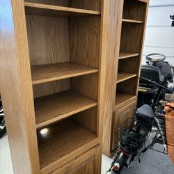 Solid Wood Bookshelf / Storage Cabinet – $25 Each