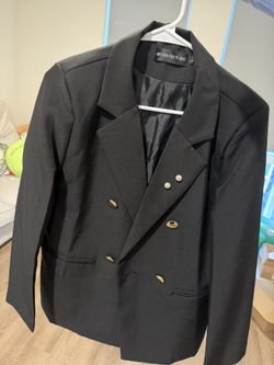 Black Blazer With Gold Buttons L