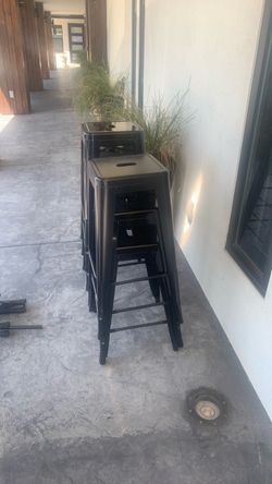 Black steel stools (6)