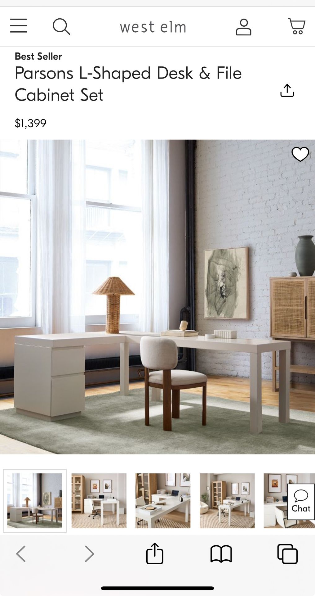 Desk West Elm - Parsons L-Shaped. Used Great Shape!