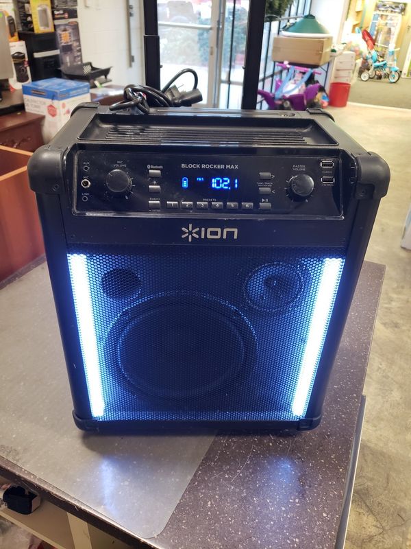 Ion Block Rocker Max portable bluetooth speaker with AM/FM radio