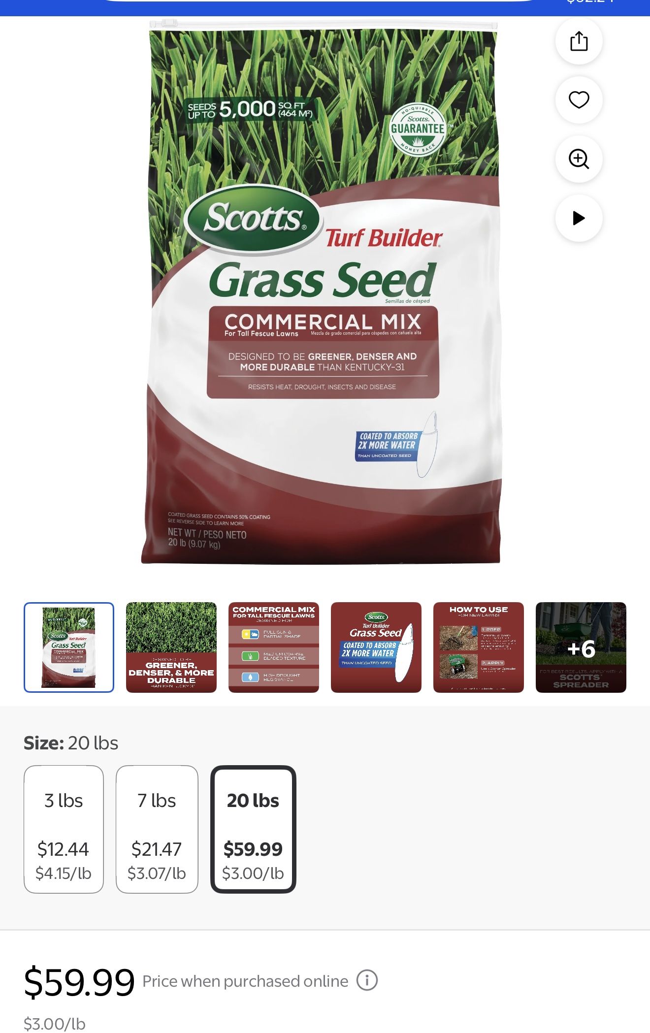Scott’s 20 Pound Bag Of Commercial Grass Seed