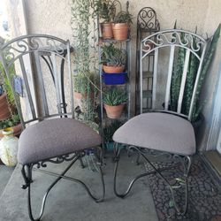 Ashley Furniture Gray Metal Dining Room Pair Of Chairs 